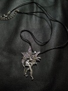 Naszyjnik wróżka fairy srebrny rzemyk alternative fashion moda walentynki