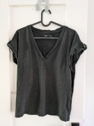 Czarna koszulka z krótkim rękawem Sinsay