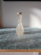 Zabytkowy Szklany Flakon/Karafka/Wazon z Srebrnym Okuciem