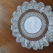 Przepiękna okrągła serwetka kordonek szydełkowa okrągła 4