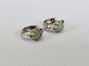 Srebrne kreole z peridotem próba 925
