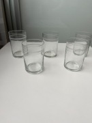 5 szklanek literatek z  białymi paskami PRL