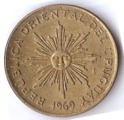 URUGWAJ 1 peso 1969, KM# 52, AU