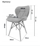 Krzesło tapicerowane pikowane welur LUGANO.PRO