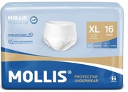 Nowe – pakiet 16 sztuk pieluchomajtek MOLLIS XL – dla dorosłych