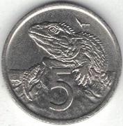 Nowa Zelandia 5 centów cents 1975 - 19,43 mm nr 1