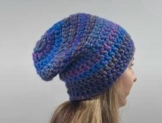 Czapka Smerfetka fioletowa niebieska handmade kolorowa