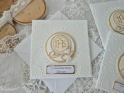 Zaproszenia komunijna tekturka hostia koperta