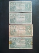 3 ruble 1938, 4 sztuki
