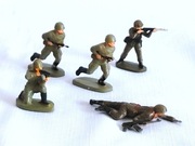 Żołnierzyki 5 szt  figurki  PRL retro zabawki vintage armia wojsko