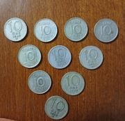 10 ore srebrne monety 10 sztuk różne roczniki 