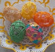 Szydełkowe pisanki na akrylowych formach