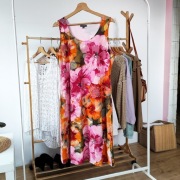 Sukienka Street One 44 XXL kwiaty kwiatki kolorowa letnia lato różowa 