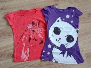 2 x Bluzka koszulka t-shirt krótki rękaw rozm. 128/134  8 lat