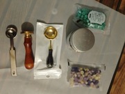 Zestaw do stemplowania woskiem stempel+3x100wosk+2xłyżeczka