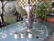 Samowar imbryk koszyczki szklanki CCCP-ZSSR nieużywane nowe z 1986 r.