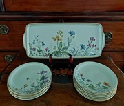 Krautheim LACZKA piekny swiateczny zestaw do babki/mazurka 12 os