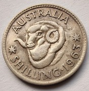 AUSTRALIA 1 Shilling 1963 srebro ŁADNA
