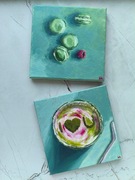 Matcha Lovers – komplet 2 obrazów 20x20 kuchnia zielona zen spokój