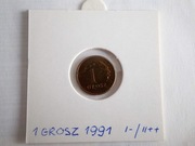 1 GROSZ 1991 WARSZAWA III RP * UNC !!! STAN MENNICZY / OKOŁOMENNICZY++