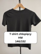 Czarna koszulka z krótkim rękawem T-shirt HM basic 146/152
