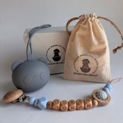 zawieszka do smoczka z imieniem Silikonowe Etui Zestaw baby shower prezent