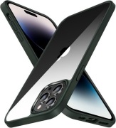 Etui TENDLIN iPhone 14 przezroczyste zielone, antyżółknięcie TPU-PC