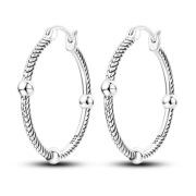 Srebrne okrągłe kolczyki trzy kulki 925