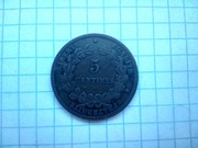 Francja 5 centimes 1872 (A) – oryginalna moneta