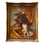 Fryderyk Hayder „Martwa natura”, olej na płótnie, polskie malarstwo.