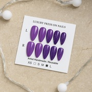 Press On Nails – Fiolet & Brokat - rozmiar M