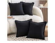 Mandioo Zestaw 4 poszewek na poduszki z frędzlami z czystej bawełny 61x61cm