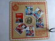 San Marino - Ferrari Collection - 1 euro + 6 znaczków.