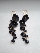 Kolczyki handmade kwiaty z foamiranu studniówka bal ślub