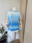 Bluzka niebieska, oversize, nadruk łańcuchy, uniwersalna