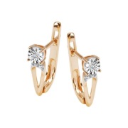 Złote kolczyki diament, brylant, Verona