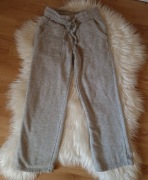 Spodnie dresowe dzianinowe dzwony szare  157 roz. 128/134