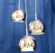 Lampa Żyrandol 3 kule srebrne 