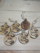 Bombki, ozdoba świąteczna , drewniana 