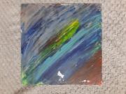 Obraz "Narodziny" - akryl na desce - 25 x 25 cm 