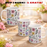 KUBEK PREZENT NA DZIEŃ BABCI DZIADKA jedna dorosła dłoń+ do 6 małych rączek