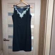 Sukienka czarna Wallis 38 M 40 biżuteria elegancka