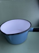Rondel garnek emaliowany PRL