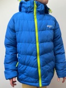 Kurtka jesienno-zimowa Bejo 122–128 cm niebieska z neonom, ciepła