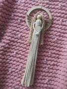 Makrama Anioł ze sznurka chrzest urodziny 