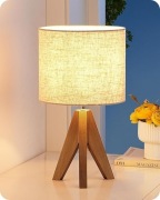 EDISHINE Lampka nocna, lampa stołowa, drewniana