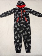 Czarna dresowa jednoczęściowa piżama z kapturem Play Station Primark 146