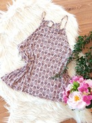 Kremowa aztecka bluzka na ramiączkach H&M 38M w azteckie wzory croptop