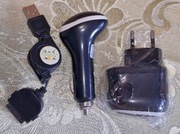 iPhone 4: ładowarka sieciowa, samochodowa i kabel USB czarny