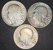 2 zł - II RP - Głowa Kobiety Polonia 1932 1933 1934 Srebro (6)